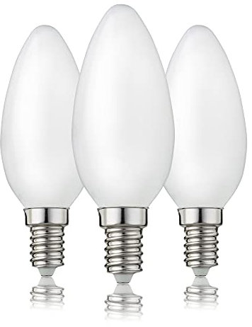 hellum LED Glühbirne Kerzenlampe E14 3er, 4,5W warmweiß Lampe mit 470 Lumen LED Filament, E14 Vintage Leuchtmittel ersetzt 40-Watt Glühbirne, C35 2700 Kelvin warmweiss Matt, 207217