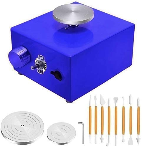 InLoveArts Mini Roue de Poterie, 2000 tr/min 30 W Tour de Potier Électrique Portable, avec 6,5 cm 10 cm Platine pour Le Travail en Artisanat d'argile en céramique