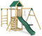 Rebo® Children's Adventure Playset Wooden Climbing Frame with Monkey Bar, Swings and Slide - Cook | OutdoorToys | Sturdy Wooden Construction, Pressure Treated Timber