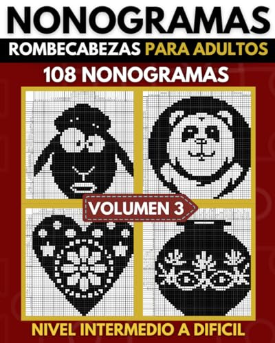 Nonogramas: Nonogramas Dificil, Libro de Rompecabezas Para Adultos, Griddlers, Hanjie ( Nonogramas en Español ) Volumen 03