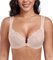 DotVol Women's Front Closure Wide Strap Underwire Bra Lace Plus Size U-Back Unlined Everyday Bra(Beige,38C)