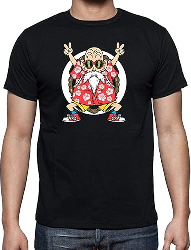 TusPersonalizables Camiseta de Hombre - Maestro Roshi Paz - DB Fan Art… (L, Negro)