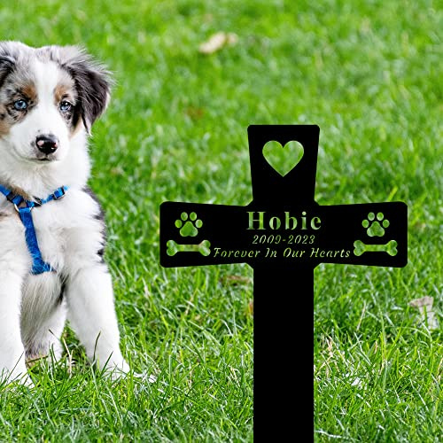 Gerryed Custom Dog Grave Markers Cross Personalized Dog Memorial Grave Stake Dog Memorial Sign Pet Grave Markers Pet Sympathy Gift