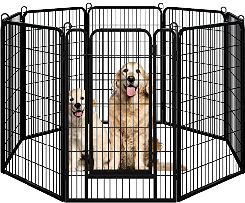 costoffs 8 Panel Metal Dog Playpen, Practical Pet Puppy Pen Large Exercise Pen Fence 120 cm Height Indoor Outdoor for Dog/Cat/Rabbit/Bunny/Duck