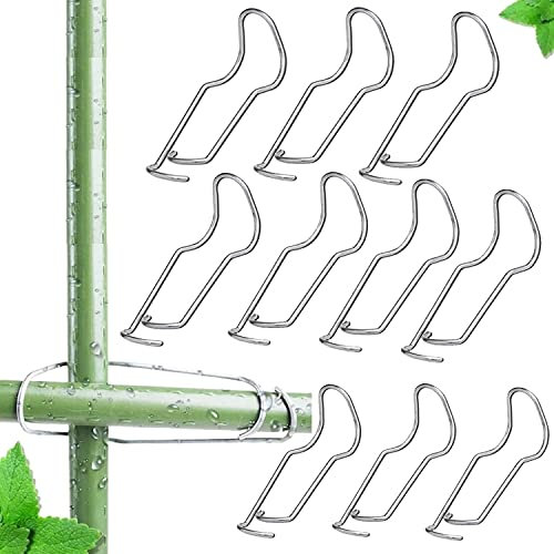 Pflanze Pfropfen Pfähle Verbindungsschnallen,Pflanze Käfige Verbinder Gemüse Spalier Draht Clip,Garten Pfahl Klettern Rohr Unterstützung Verbinder für 11/16/20mm Rundrohrbefestigung (20pcs, 20*20mm)
