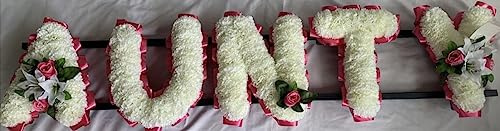 Silky Bouquets Aunty Artificial Silk Funeral Flower Any 5 Letter Wreath Memorial Name Tribute