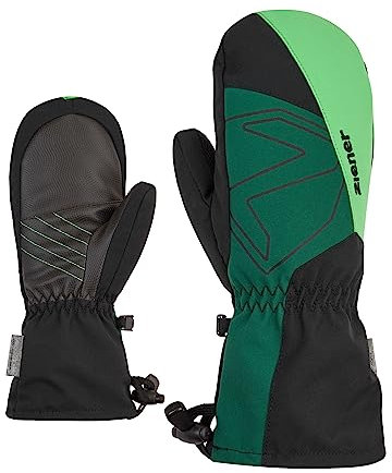 Ziener Kinder LAVALINO Ski-Fäustling/Wintersport | wasserdicht extra warm Wolle, deep green, 3