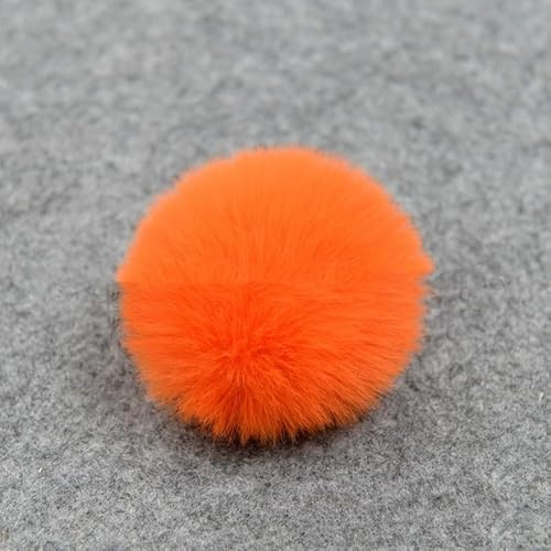 SYSUII 20 stycken pälstofs pompon fuskpäls pompon 4 cm konstgjord fluffig pälstofs för stickade mössor mössor väskhänge nyckelring hänge pyssel gör-det-själv fuskpäls pom poms boll orange