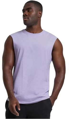Urban Classics Maglietta Senza Maniche con Bordi Aperti T-Shirt, Dustylilac, XL Uomo