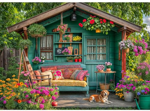 Jigsaw Puzzles for Adults 1000, Puzzles for Adults, Challenging Puzzles, Puzzle Game for The Whole for Women, Gifts for Men, Theme:House in the garden