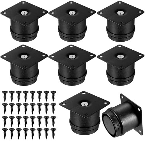 8 Stk Möbelfüße 50mm, Edelstahl Verstellbare Füße für Möbefuß, Tischbeine Höhenverstellbar 0-15mm, Möbelbeine Schwarz, Tischfuß, Sockelfüße für Schrankfüße Sofafuß Schreibtisch Bett Couch Füße