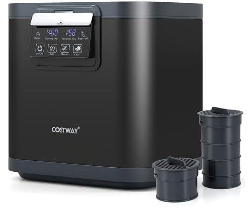 COSTWAY 4L Compostadora Eléctrica para Cocina, Máquina de Compostaje Inteligente con Tapa, Autolimpieza, Pantalla LED, Contenedor de Compostaje, Convierte Residuos Alimenticios en Fertilizante Seco