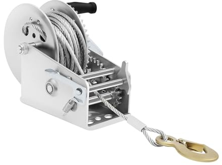 KANBCNG Verricello manuale ad alte prestazioni rapporto di trasmissione 4:1 8:1 lunghezza filo 10 m forza di trazione massima 1587,57 kg camion rimorchio argano mano argano manuale professionale