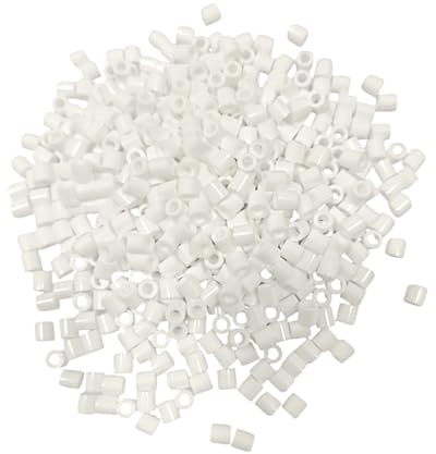 Strykpärlor delar (5 mm), pixelpärlor, plastcylindrar för halsband, dockor, hantverk, DIY, (vit 3 000 p)
