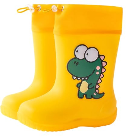 Stivali Pioggia Bambino e Bambina Stivaletti Impermeabili Galosce in PVC per Bambine Cartoni Stivaletti Pioggia Scarpe Acqua Antiscivolo Unisex Stivali di Gomma per Bambini