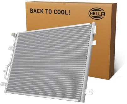 HELLA 8FC 366 221-511 Condensador, aire acondicionado - Tubos refrigerantes paralelo - Aluminio - con juntas - sin secador
