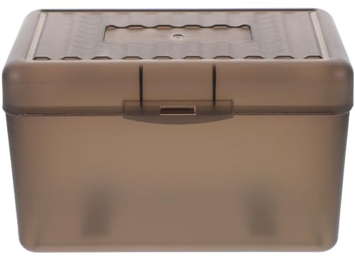 FUNOMOCYA Boîte de Rangement pour Cartes de Visite Plastique Transparent Gris Support Multifonctionnel pour Bureau Organiseur Pratique Distributeur Stable et Design Simple