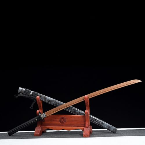 Katana Sword,Wooden Katana,Handmade Wooden Samurai Sword with Sheath 103cm Bokken for Display,Cosplay Collection and Kendo Training(Color:I)