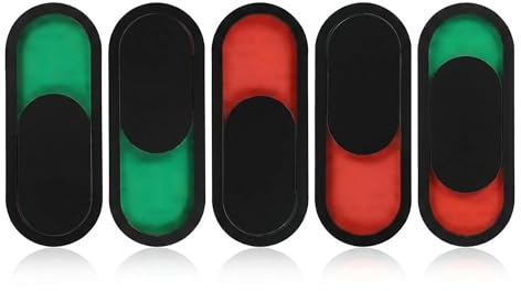 Pack de 5 carteles para puerta de inodoro con control deslizante rojo y verde, 10 x 4 cm, para oficina, hogar, hotel, sala de conferencias