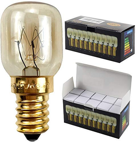 Lampadine Pygmy con attacco a vite SES E14, 300 gradi, per luce notturna o per forno/forno a microonde, confezione da 10 pezzi, E14 25.00W 240.00V