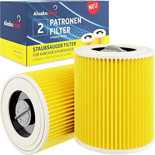 2 cartuchos de filtro para aspirador y filtro para Kärcher WD3 Premium WD2 WD3 WD3 MV3 WD3P Kit de extensión sustituye 6.414-552.0, 6.414-772.0, 6.414-547.0