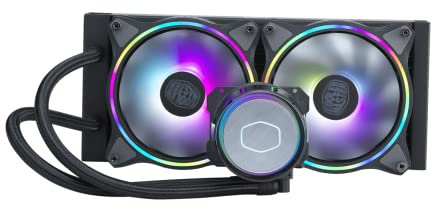 Cooler Master MasterLiquid ML240 Illusion Close-Loop AIO CPU Liquid Cooler, cupola traslucida, pompa a doppia camera di terza generazione, radiatore 240, doppio alone MF120 per AMD Ryzen/Intel