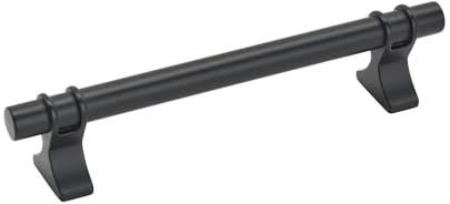Amerock | Cabinet Pull | Matte Black | 5-1/16 inch (128 mm) Center to Center | Davenport | 1 Pack | Drawer Pull | Drawer Handle | Cabinet Hardware