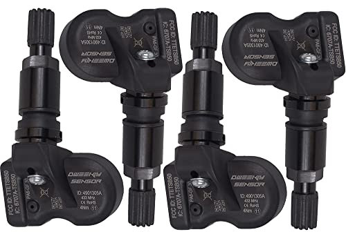 4 x RDKS/TPMS Sensoren – Reifendruckkontrollsystem passen für Ford Grand C-Max - Typ [DXA/CB7, DXA/CEU] - Zeitraum 03/2014 bis 12/2019 - Ein Satz bestehend aus 4 Sensoren mit Metallventil schwarz