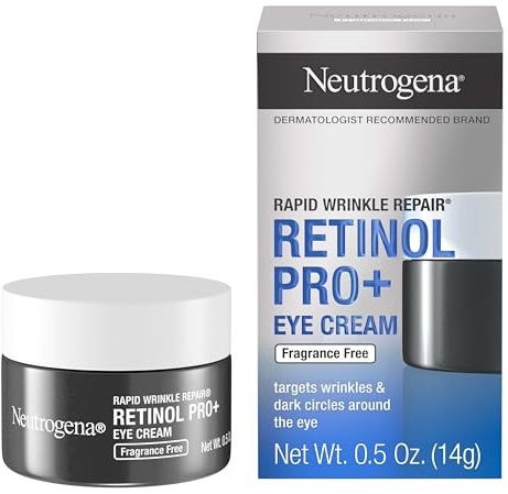 Neutrogena Rapid Wrinkle Repair Retinol Pro+ Anti-Wrinkle Eye Cream, Targeted Eye Cream for Wrinkles & Dark Circles, Formulated without Fragrance, Dyes, Phthalates, and Parabens, 0.5 oz