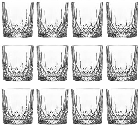 LAV 12x Clear 330ml Odin Whisky Glasses - Glass Water Wine Whiskey Gin Juice Cocktail Drinking Glassware Cup Set
