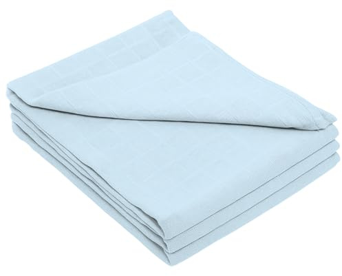 Paños de muselina para bebé, cuadrados de muselina para bebés, paños para eructos para niños y niñas, envoltura para envolver, azul, paquete de 6