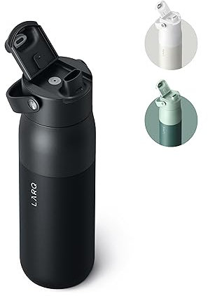 LARQ Botella Swig Top 680ml – Térmica, Acero Inoxidable 18/8, Asa Desmontable, Boquilla Ancha, Ideal para Deporte, Gimnasio y Oficina, Obsidian Black