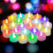 Yakpo Juego de 24 velas de té LED coloridas, de colores que cambian lentamente, funcionan con pilas, sin llama, parpadeantes, coloridas, para Navidad, cumpleaños y decoración de Halloween