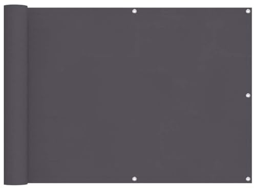 vidaXL Balkon Sichtschutz, Balkonbespannung mit Ösen Seil, Wasserfeste Balkonabdeckung, Balkonverkleidung für Balkon Terrasse, 75x1000cm Anthrazit 100% Polyester-Oxford