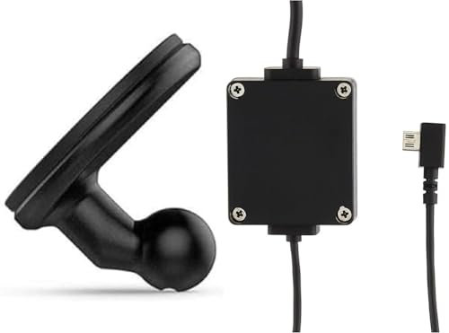 Garmin Acc, Adhesive Ball Mount, DC Mini 010-12530-04, Passive, W125648004 (Passive holder, Car, Black) Parking Mode Cable - Cable for Parking Vehicle Surveillance Dash Cam 45/55