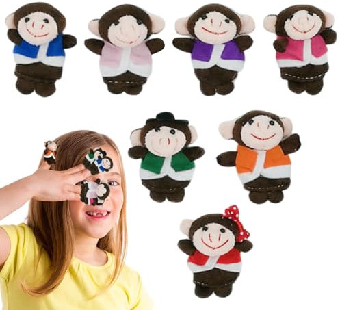Plüsch-Affenpuppe – Fingerpuppen-Set, Kinder-Fingerpuppen | Plüsch-Fingerpuppen, Spielzeugtier, Plüsch-Cartoon-Tier-Handpuppen-Spielzeug für Party, Spielzeit, Schule, Rollenspiele, Geschichtenerzählen