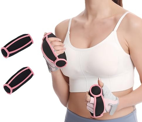 LEXICANMHS Haltères portables 2 pièces avec poignées souples, haltères de course avec dragonne pour exercice, course à pied, aérobic, pour débutants et enfants (0,5 kg)