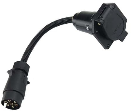 Obotsnoi Adaptador de remolque de 5 7 pines, cable de 60 cm, contactos de cobre ABS para aplicaciones de remolque, caravanas, sistemas de enganche, camping, remolque, adaptador de corriente