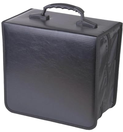 LeeQinersw Estuche para CD, Bolsa de Almacenamiento, contenedor Reutilizable, Capacidad para 400 Unidades, portátil, a Prueba de Polvo, Cartera, folleto para