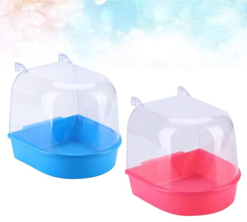 VALICLUD 2 Bañeras Colgantes para Pájaros en PVC, Fácil Instalación, Diseño Práctico para Baño de Loros en Casa y Tienda Color Aleatorio