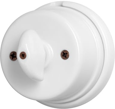 Merlotti 40.416 Interruttore Rotativo per Impianti a Vista, 250 V, Bianco