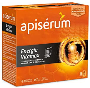 APISERUM Vitamax Viales Bebibles- Aporte de Energía Extra y Vitalidad Favorece el rendimiento físico e intelectual Con Jalea Real, Vitaminas, Minerales, Aminoácidos, Ginseng