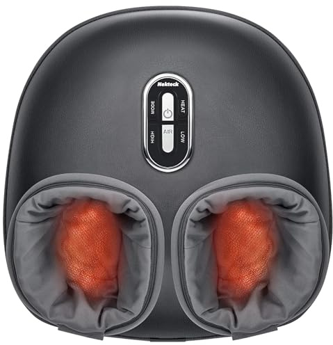 Nekteck Shiatsu Foot Massager with Heat [2026 Upgraded], 3 Modes Deep Kneading Therapy Air Compression, Feet Massage for Plantar Fasciitis, Relaxation Gifts for Men Women Mom Dad
