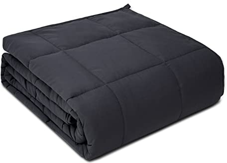 PRETTY NIGHT Manta con Peso de 12 Libras, tamaño Queen, Color Gris Oscuro, 60 x 80 Pulgadas, Mantas Pesadas para Adultos, cómodas y acogedoras