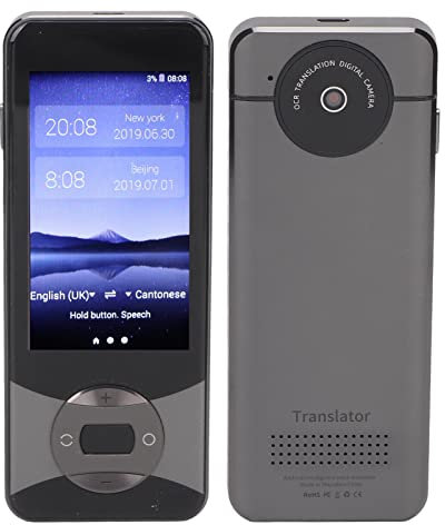 Sprachübersetzer, Unterstützt 127 Sprachen, Konversationsübersetzung, Offline Übersetzung und Aufzeichnung, Lange Standby Zeit, Wlan Übersetzer für Reisen, Geschäft(Grau)