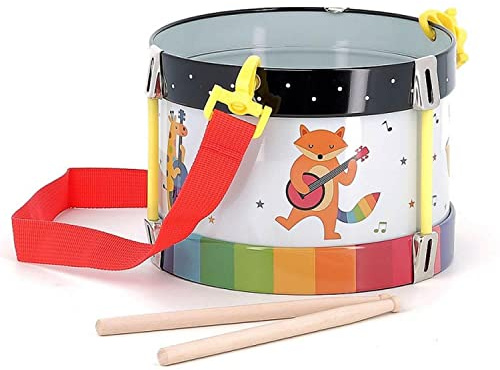 Vilac - Tambour Arc-en-Ciel - Andy Westface - Instrument de Musique - Jouet en Métal et en Bois - Iniation aux Sons et Rythmes - Sangle Réglable - pour Enfants à Partir de 3 Ans
