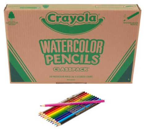 CRAYOLA Classpack Matite acquerellabili, 240 ct, 20 ciascuno dei 12 colori, ideali per scuola, educativo, strumenti artistici