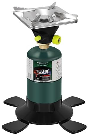 Bottletop Propane Camping Stove with Gas Cylinder Base Lightweight Propane and MAPP Gas Camping Stove with Instant Ignition for Hiking Backpacking and Outdoor Cooking Ultra-Portable Durable Camp Stove