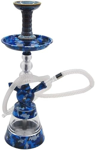 Shisha vattenpipa i rostfritt stål, 39 cm, avtagbar tvättbar slang, nikotinfri