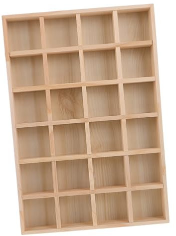 ROMISBABA Boîte De Séparation De Rangement En Bois, Boîte De Présentation De Vitrine, Organisateur De Bijoux, Support D'affichage De Plateau, Table Avec Compartiments Pour La